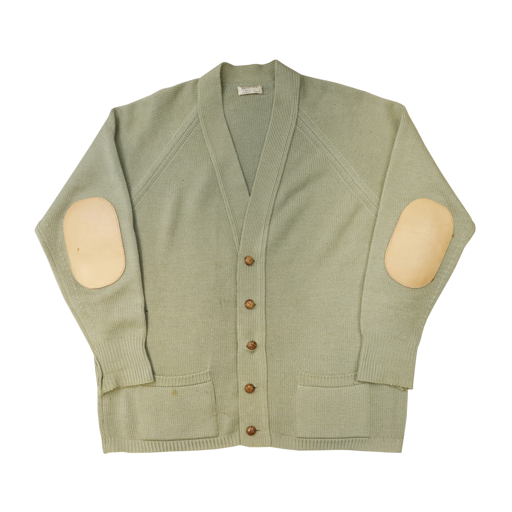 Vintage 50s McArdles of Piccadilly Elbow Patch Cardigan wool Size